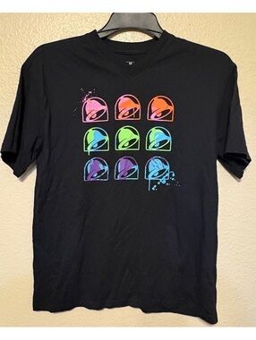 Taco Bell Men's Black Graphic T-Shirt Medium Cotton Blend